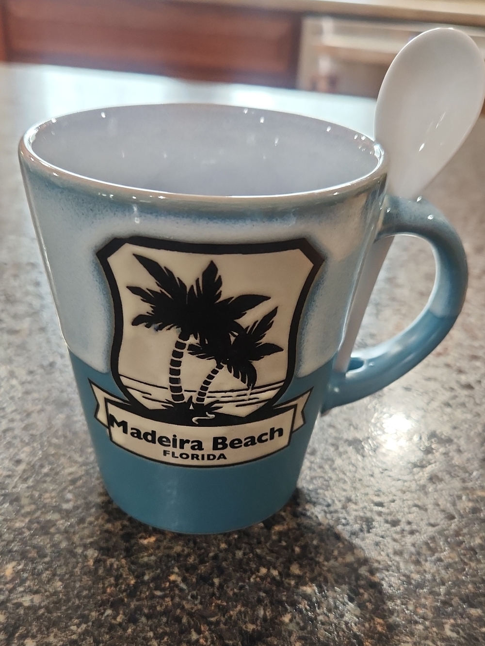 Florida Blue Ceramic Mug with Spoon